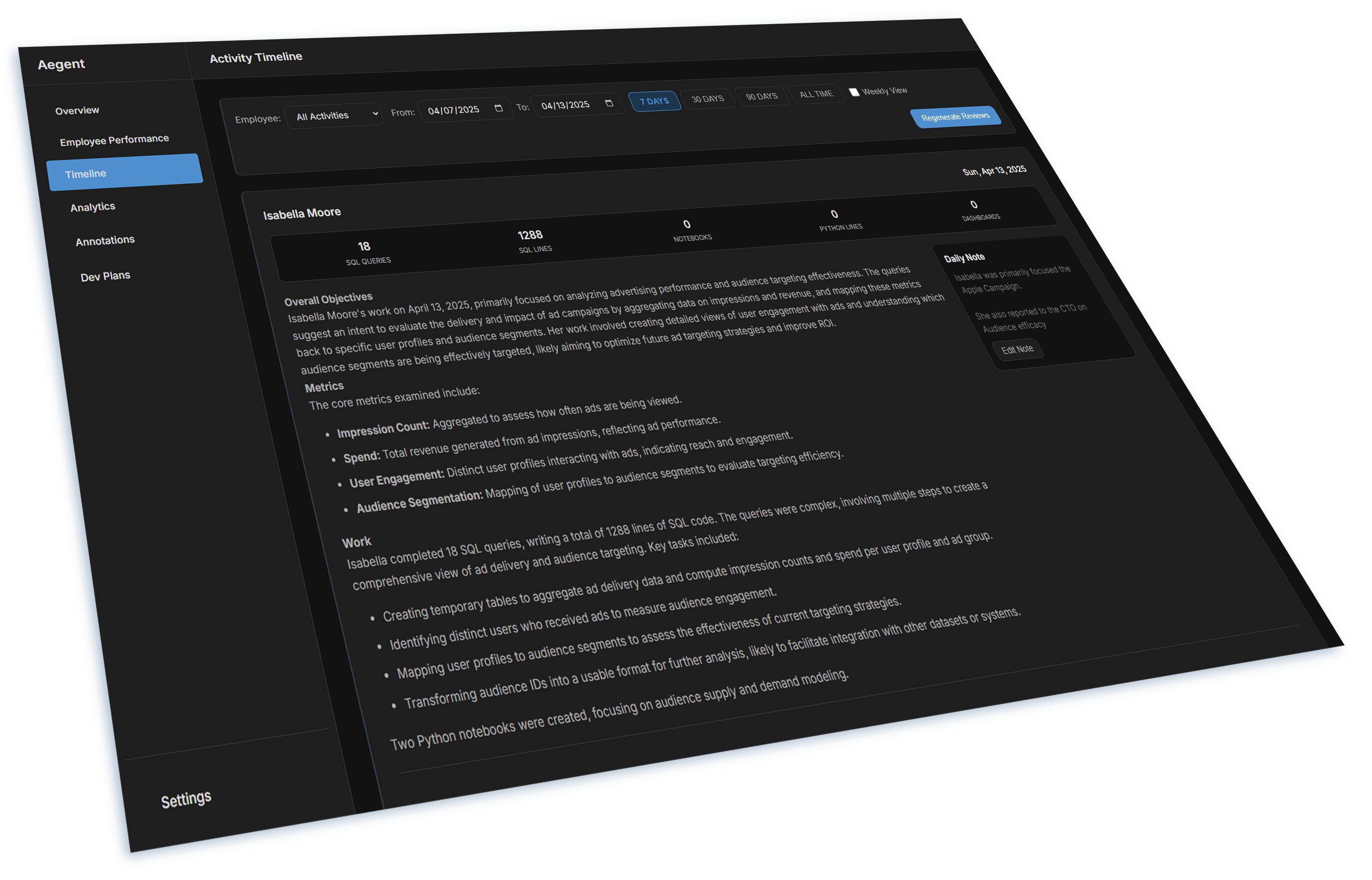 Activity Timeline